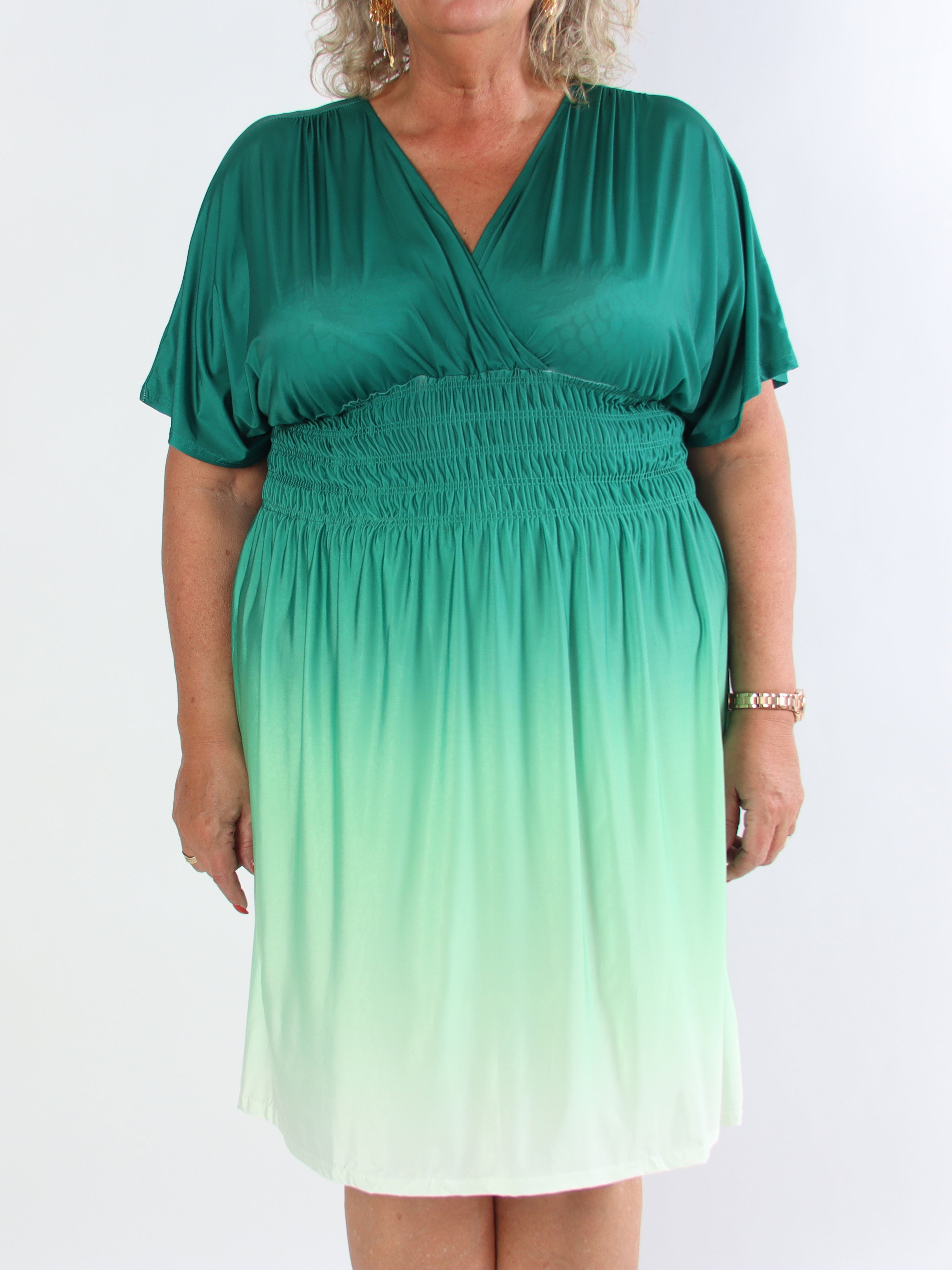 Pams Fade Short - Mångfärgad stretchig klänning i stor storlek